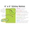 Better Office Products Lined Sticky Notes, 4in.x6in. 500 Shts 50/Pad, Self Stick Notes with Lines, Bright Colors, 10PK 66463 - alternate 4